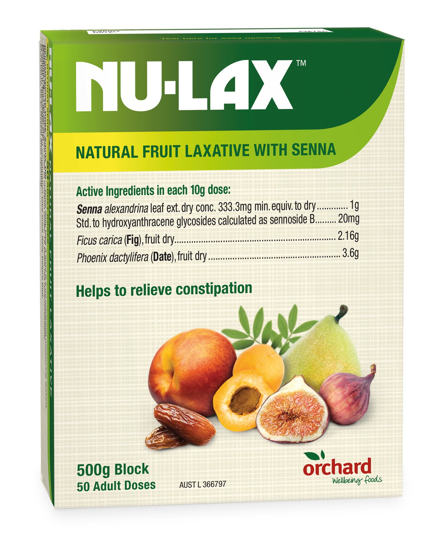 Nu-Lax Natural Fruit Laxative Block with Senna